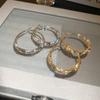 Twisted Hoop Earrings With Rhinestone Inlaid, Hypoallergenic Silver Needle Ear Rings, Fashion Daily Jewelry For Women