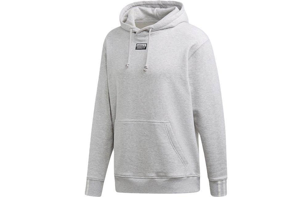 Adidas Originals Sweatshirts Men s Gray Hooded Moderate Regular EJ7423 L