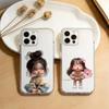 C-Cartoon Cute Baby Girl Phone Case For iPhone 17 16 15 14 13 12 11 Mini Pro Max Plus Transparent Cover