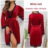 Sexy Cardigan Nightgown Golden Velvet Splicing Women's Robe Loungewear