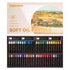 LIGHTWISH Professional Soft Oil Pastels 52-Piece Set (48 Colors + 4 White) | High-Density Pigments, Creamy Color Development | Suitable for Layering a