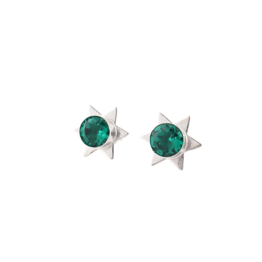 Chrome Diopside Gemstone 925 Sterling Silver Jewelry Handmade Stud Earrings0.44" EE-175-1