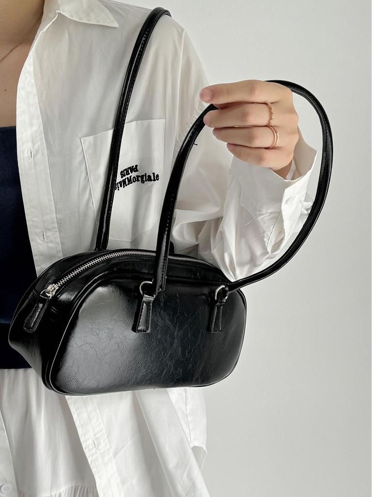 Silver Ballet Bow Handbag 2024: Trendy Korean-Style Niche Armpit Bag with Large Capacity