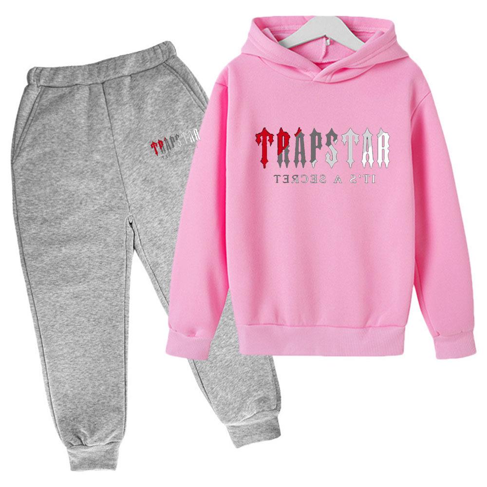 Dětská podzimní/zimní fleecová mikina s kapucí a tepláky - Ležérní potisk Dětské oblečení