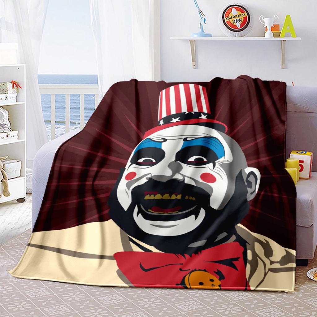 Captain Spauldings Museum Monsters Madmen Clown Blanket Perfect All Seasons Soft Comfortable Sofa Office Nap Travel Festive Gift