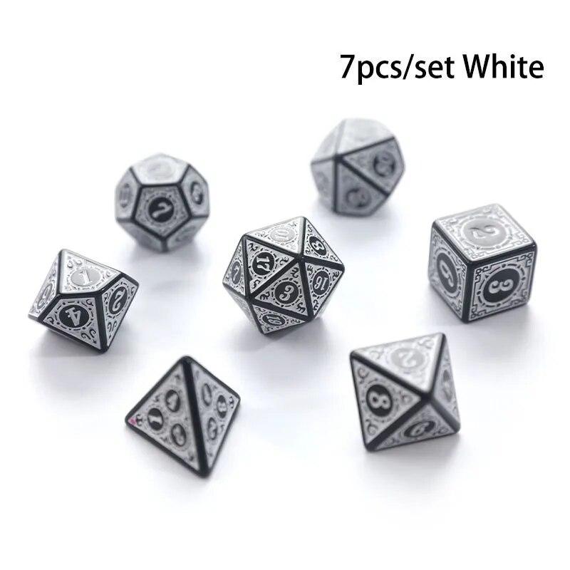 7PCS Polyhedron Dice Set With 7 Carved Patterns Game Dice Set, Gaming Gift-Add Fun To Your Board Games!
