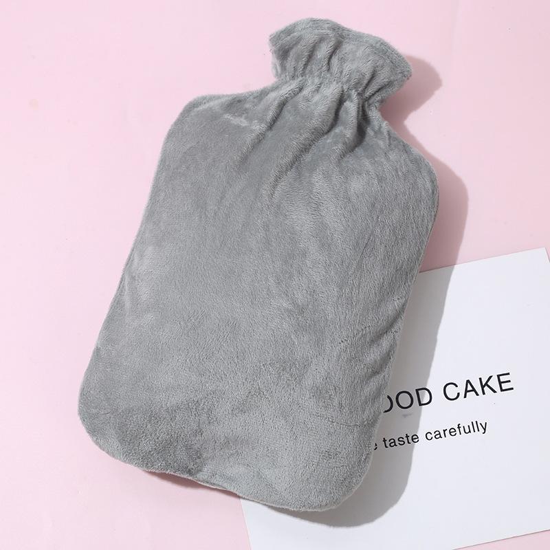 Electric Hot Water Bottle with Plush Cover, Safe Explosion-Proof Heating Pad for Stomach Back Pain Relief