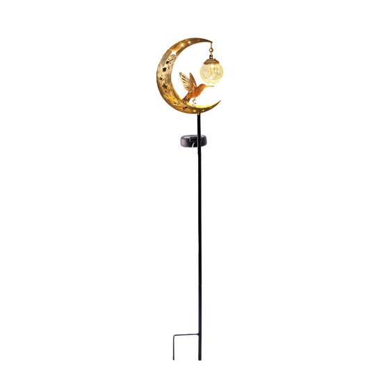 Solar Animal Garden Light, Moon Cat Bird Dog Solar Light with Metal Stake, Solar Powered Outdoor Animal Crescent Light for Patio Pathway Yard Decor