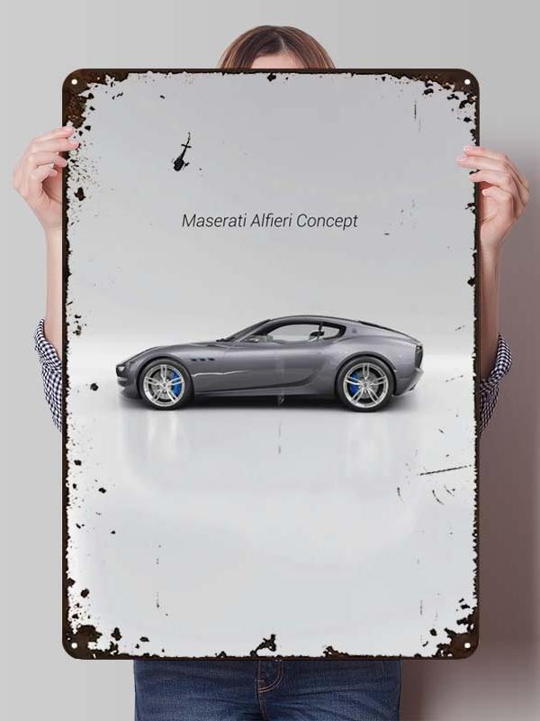 Maserati Classic Car Metal Poster Bedroom Decoration Living Room Decor Men Custom Metal Tin Signs for Garage Wall Art Decoration