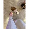 Cowhide Version] Genuine Leather Wedge Heel Toe One-word Sandals Women's 2025 Summer New Versatile and Comfortable Outer Wear Cool Slippers