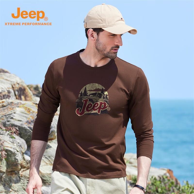 JEEP Xinjiang Long-Staple Cotton Long Sleeve T-Shirt for Men