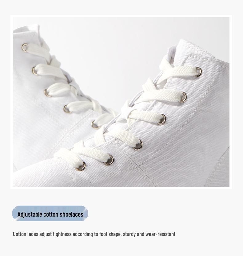 White Canvas High-Top Jazz Dance Shoes for Women & Men - Soft Sole Ballet Training Boots