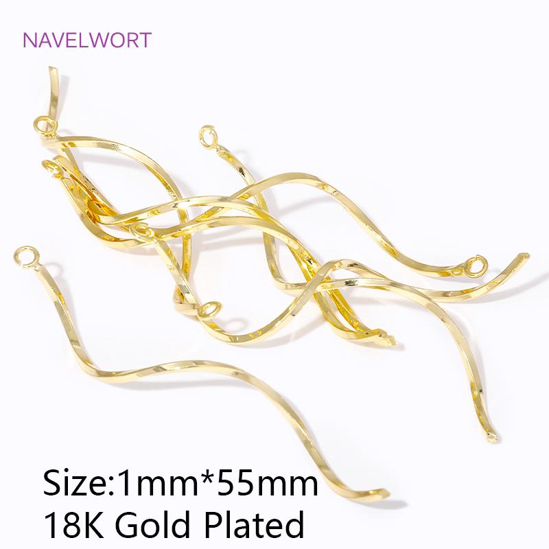 

10/20PCS 18K Gold Plated Brass S Shape Wavy Ear Wire Earrings Charms Connector For DIY Earrings Jewelry Making Accessories 10 pieces