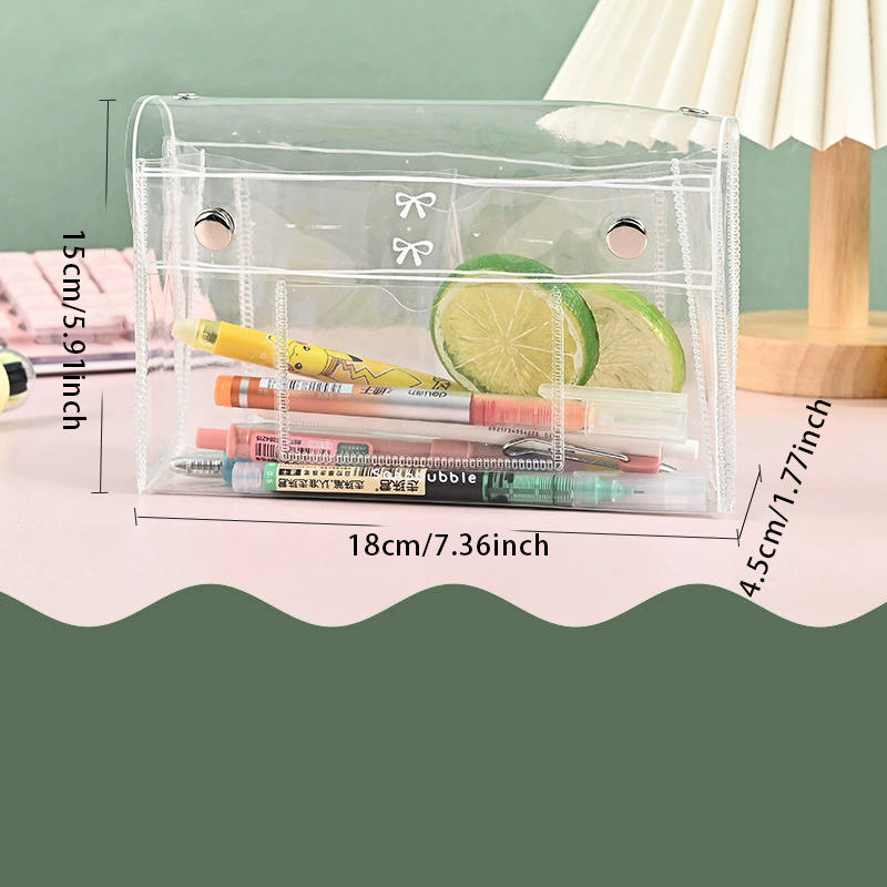 Clear Pencil Case Large Capacity Students Exam Stationery Bag Portable Waterproof Pen Pouch Organizer Storage Box - Ideal for Travel Storage