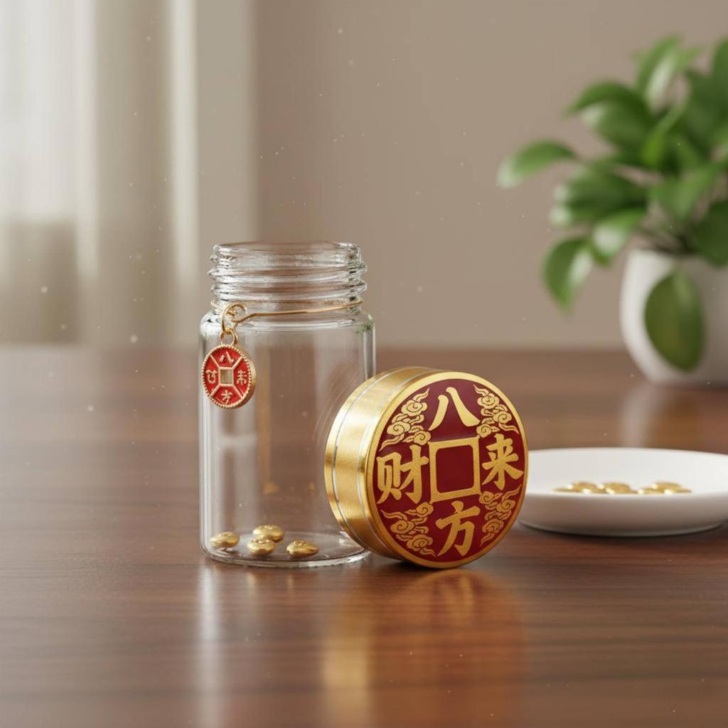 Gold Bean Savings Bottle Creative Home Decor Sealed Decorative Glass Bottle Mini Glass Storage Jar Distinctive Gift Notion