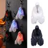 Grim Reaper Statue, Spooky LED Light Up Black White Robe Figurine, Halloween Gothic Hanging Ornament for Home Party Decor