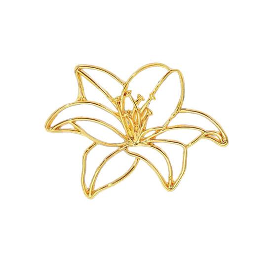 Broche de Aleación para Mujer Forma de Flor de Rosa Hueca Pin de Solapa Trajes Abrigos Bolsos Bufandas Insignia Accesorio Versátil