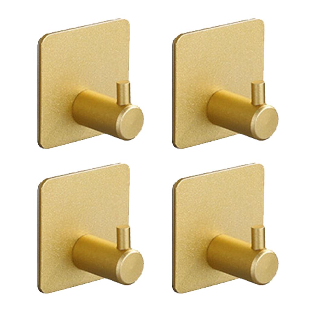 4Pieces Stick On Hooks Holder for Towel Self Adhesive Hooks for Kitchen Wall Mounted Coat Hook Kitchen Utensil Hook