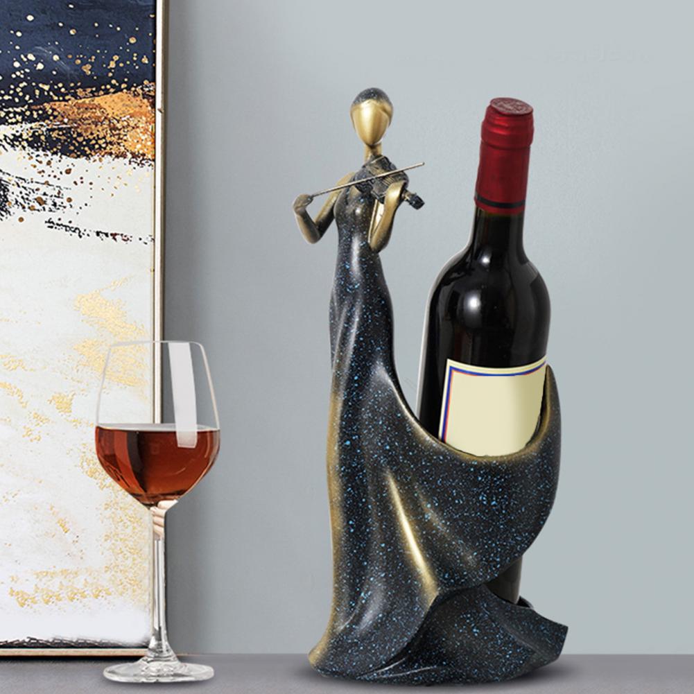 Fiolspelare Vinhylla Fiolspelare Vinflaska Hållare Kvinnlig Fiolist Musiker Öl Displayställ Kök Musiker Vinhylla