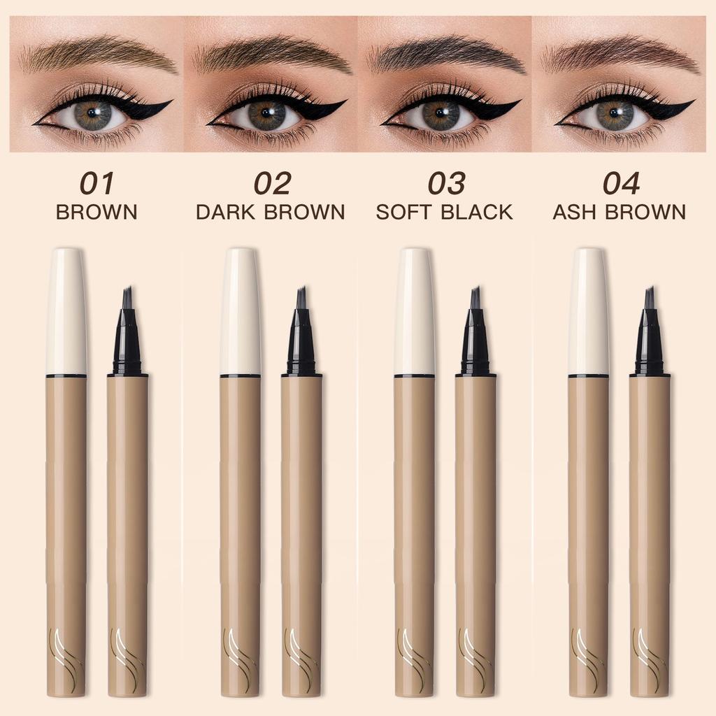 Eyebrow Corner Brush Eyebrow Pencil, Liquid Micro-blade Female Eyebrow Pencil, Natural Eyebrow Pencil, Easy To Color, Waterproof,0.6ml