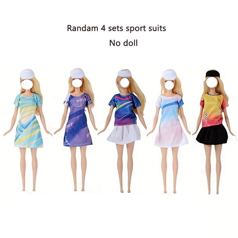 Random 4 sets/Lot 11.5in/30cm Doll Clothes Fashion Outfits Sexy Swimsuits Sport Wear Casual Dresses Doll Accessories Kid's Playthings