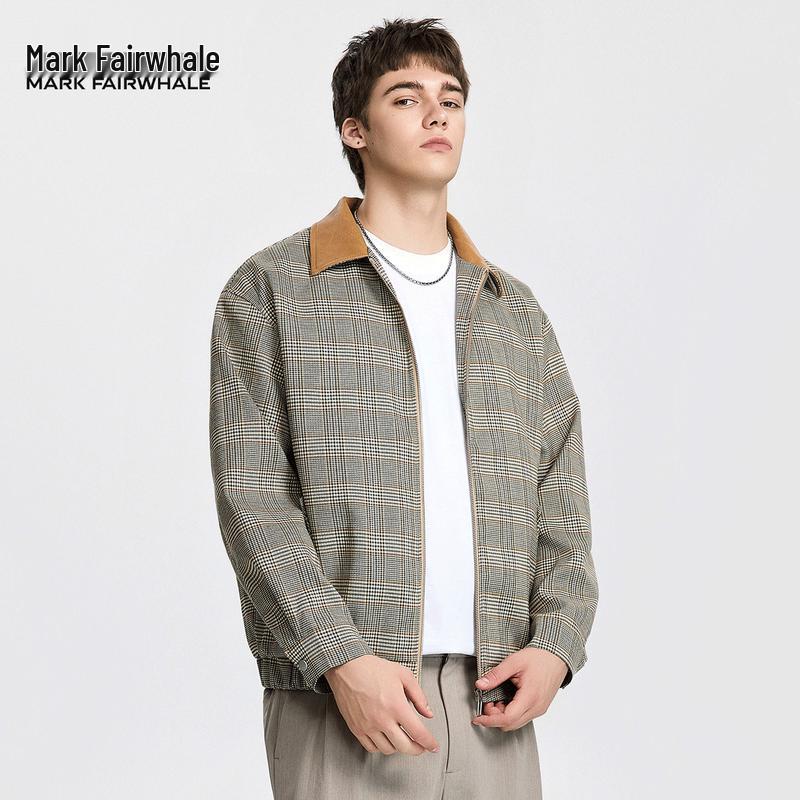 Mark Fairwhale Herren Amerikanische Retro Karierte Workwear Jacke