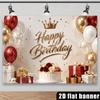 1Pcs Golden Crown Red Balloons Flower Cake Decoration Background Birthday Backdrop Decorations For Photo Studio Booth Party