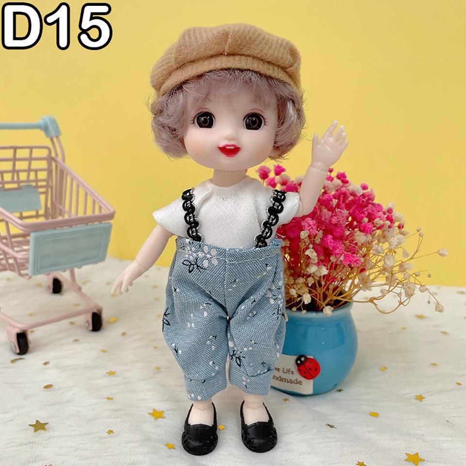 Neue 16 cm BJD Mini Puppe 13 Bewegliche Gelenk Mädchen Baby 3D Großen Augen Schöne DIY Spielzeug Puppe Mit Kleidung Ankleiden 1/12 Mode Puppe doll and clothes