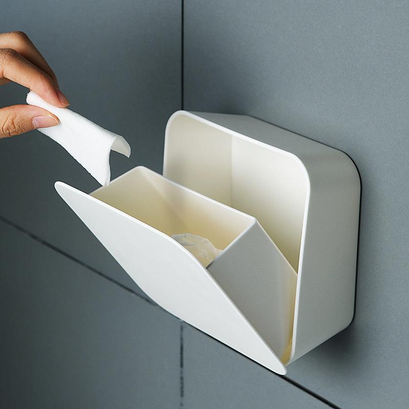Badezimmer-Organizer, Aufbewahrungsbox für Wattepads, Wandmontage, staubdicht, Tamponbehälter, Wattestäbchenhalter, Kosmetik-Organizer