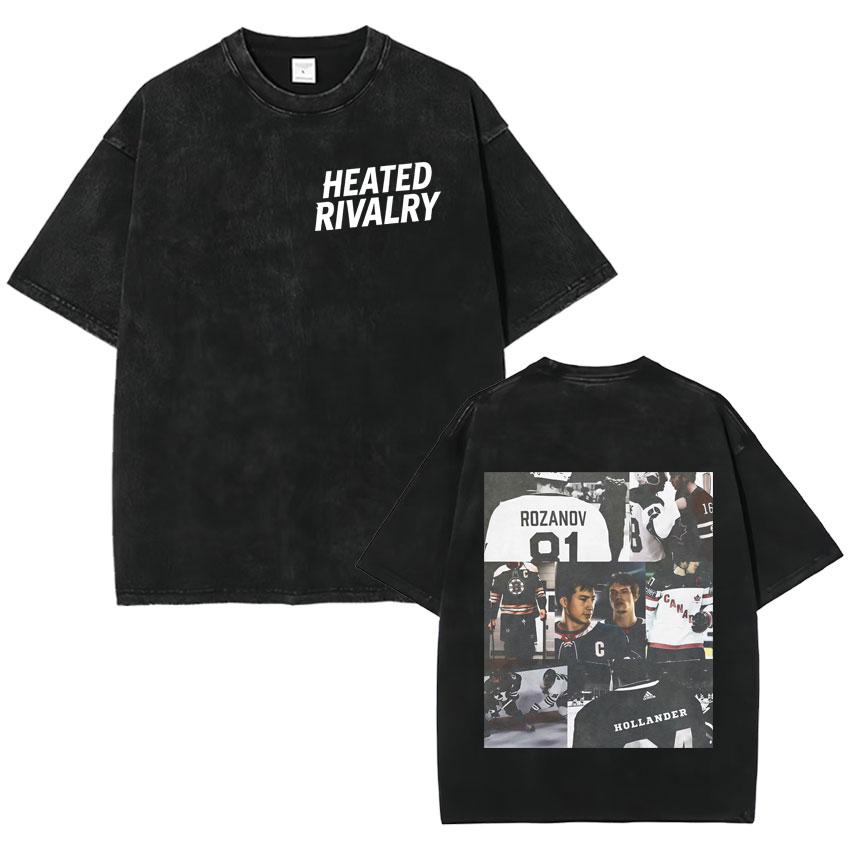 2026 Heated Rivalry Ilya Rozanov 81 Trendy Graphics T Shirt Vintage Washed Mens Oversized Cotton Crewneck Cozy Tshirt Teenagers