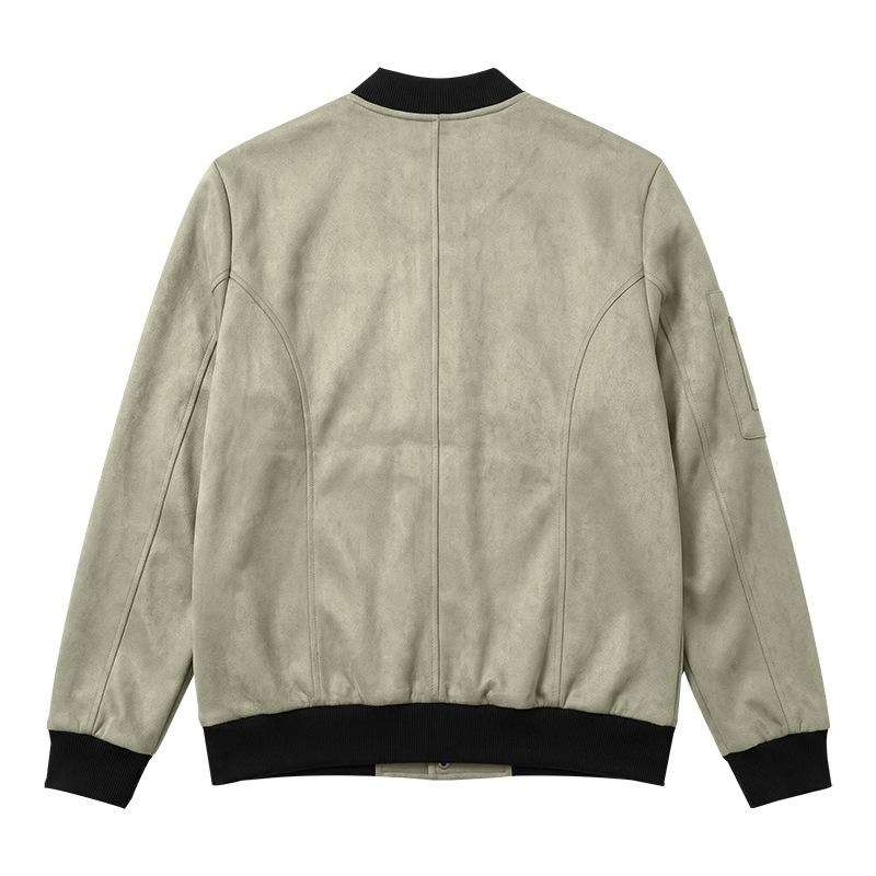 Men S Loose Fit Long Sleeve Baseball Collar Casual Workwear Jacket