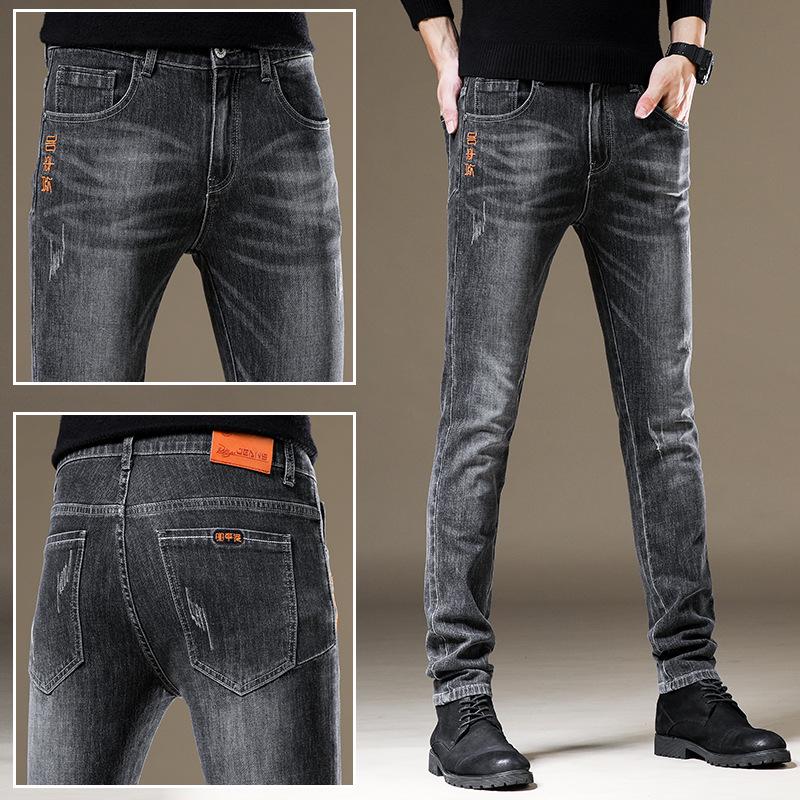 

2023 Four Seasons Популярные мужские джинсы Stretch Slim Fit – Гонконгский стиль 30 (Waist 23in, 120 lbs)