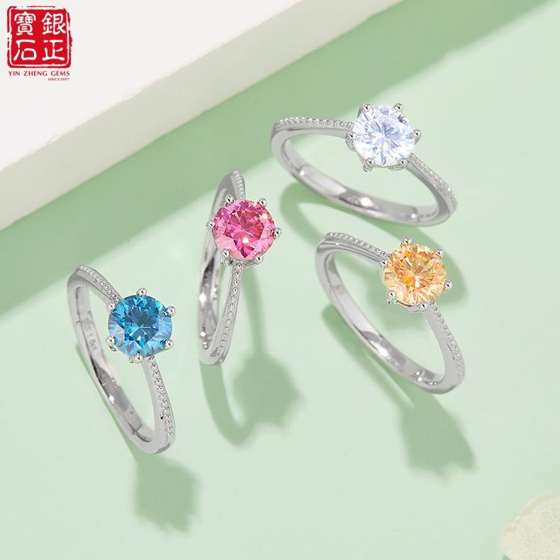 Luxury Engagement Straight Shank Beaded Edge Promise S925 Sterling Silver Rhodium Plated 1CT D Color Moissanite Ladies Ring