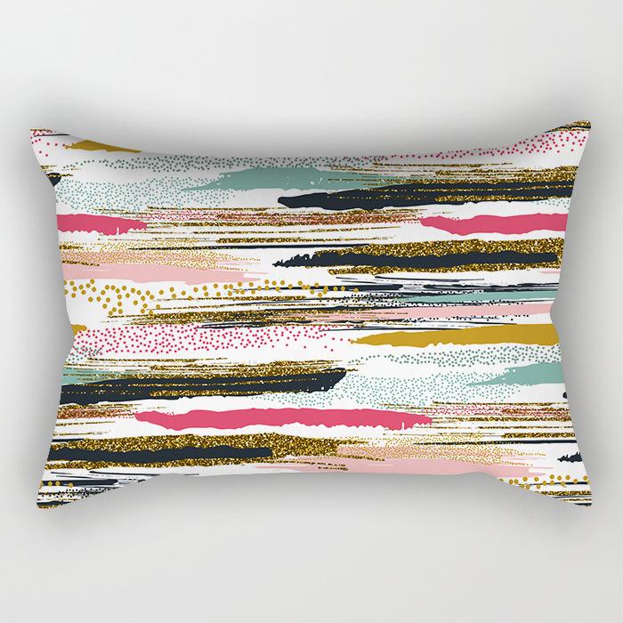 Nordisch Abstrakt Bunt Linien Geometrisch Langer Kissenbezug Zuhause Sofa Kissen Auto Büro Lendenkissen