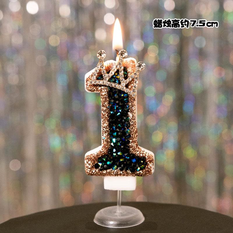 1Pc Princess Year Old Digital Birthday Candle Crown Cake Ornament Birthday Cakes Party Decoration Ornament Children's Gift