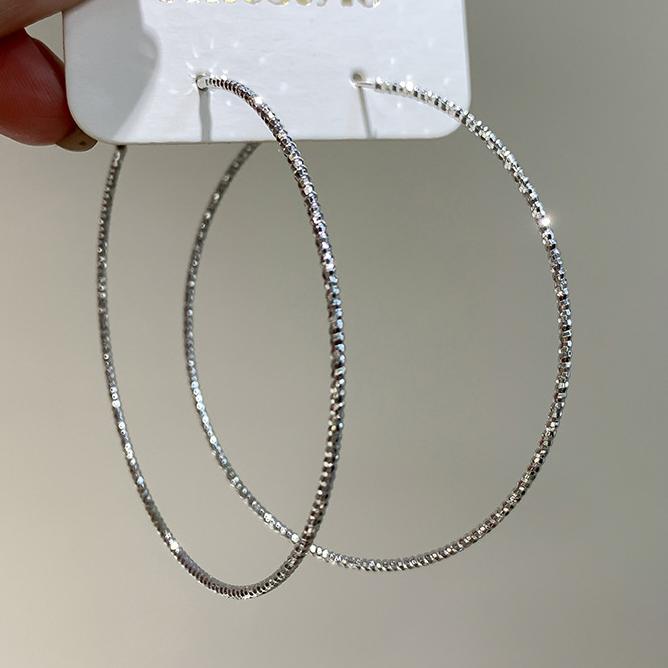 

PONYKISS Tibetan Silver Exaggeratedly Round Geometric Hoop Earrings for Women Classic Fashion Minimalist Accessories
