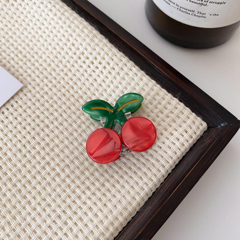 Cute Fruit Mini Hair Clips - Strawberry & Cherry Baby Bang Clips