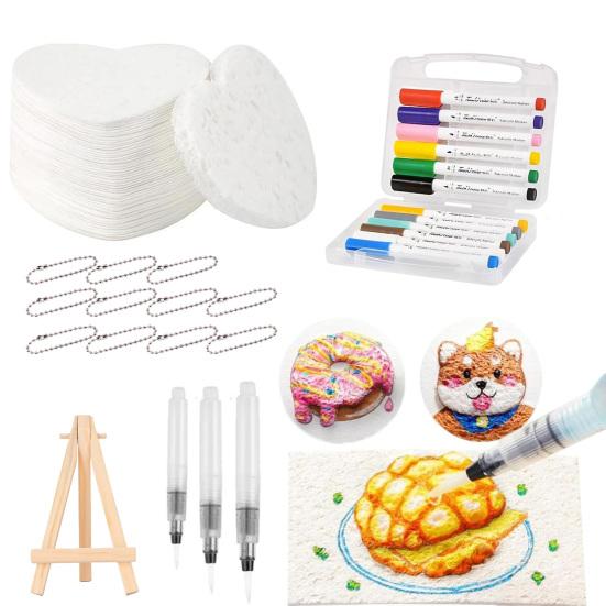 

Набор для рисования текстурой из волшебной пены, набор для самостоятельного 3D-рисования пеной с водяными ручками, кисточками, пухлым попкорном, холстом, губкой, принадлежностями для творчества