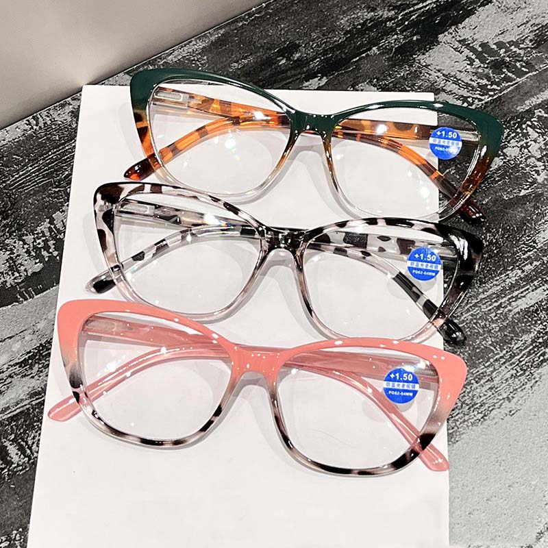 Fashionable Cat-eye Reading Glasses Ultra Light HD Clear Lens Blue Light Blocking Presbyopia Eyeglasses Diopter 0 To +4.0