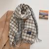 Autumn and winter new versatile scarf women's thickened woven thick beard fringed warm scarf imitation cashmere shawl