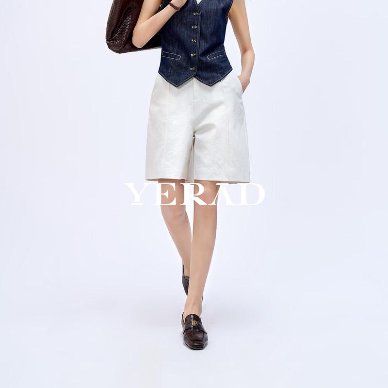 YERAD Women s White Wide-Leg Suit Shorts 26