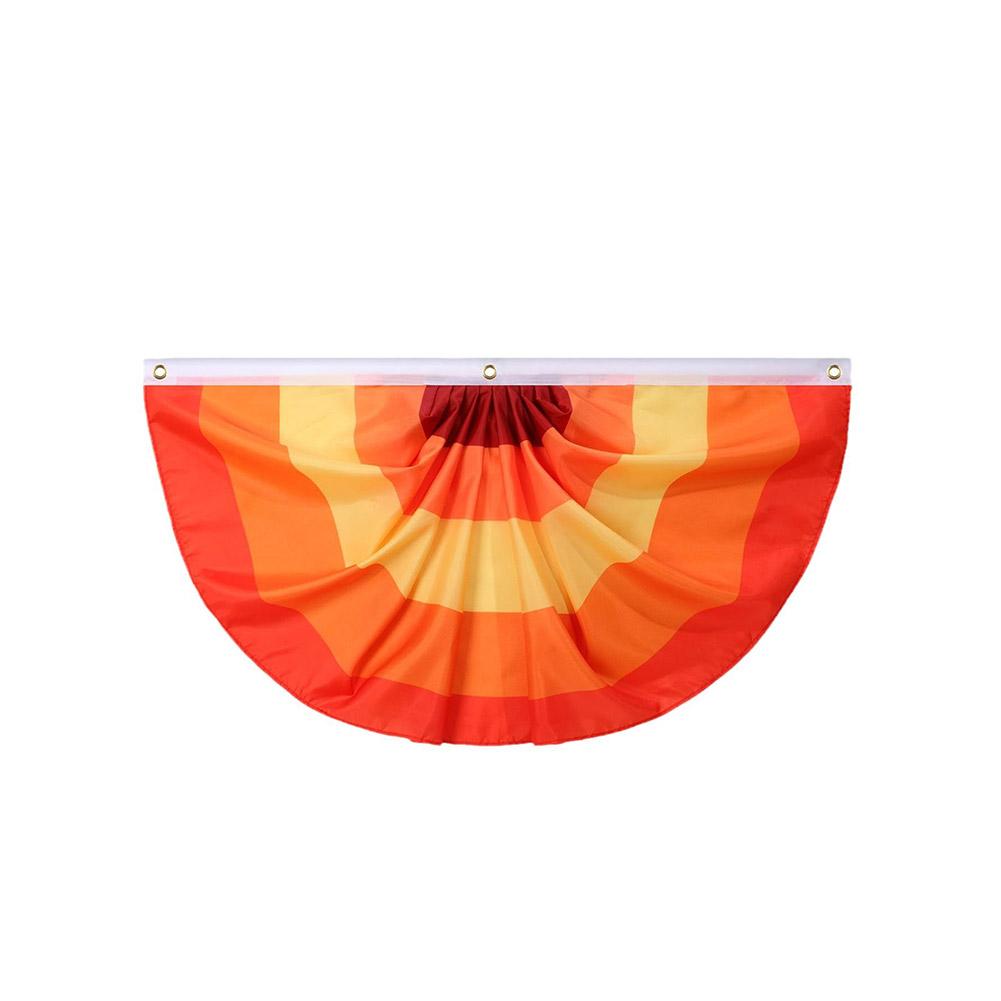 Fall Pleated Fan Flag Bunting for Outside Garden,Thanksgiving Half Fan Banner Flag,Indoor Outdoor Yard Decoration