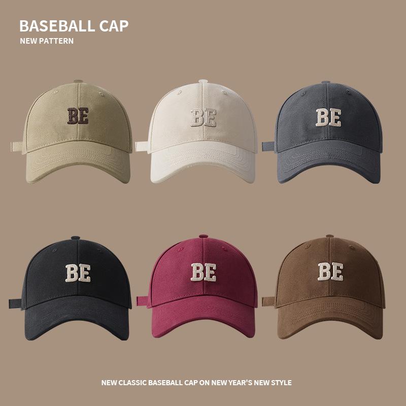 Baseball cap Men's wide brim three-dimensional embroidery cap Big head circumference Hard top sun visor Casual baseball cap
