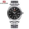 Business Men's Watch VA VA VOOM Fashion Trend Blue Stainless Steel Waterproof Quartz Movement Boutique Men Casual Wristatch