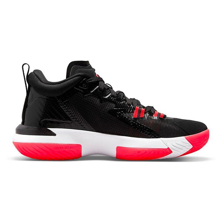 Air Jordan Zion 1 GS Bloodline Kinder-Sneaker Schwarz Weiß Leuchtendes Karmesinrot DA3131-006