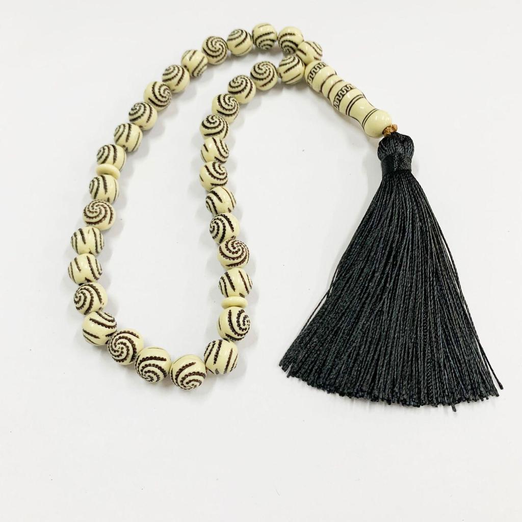 Imitation Wood Muslim Prayer Beads Tasbih with Tassel - Arabic Rosary Handicrafts