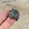Green Tourmaline Rough Ring Electroformed Copper Adjustable Ring Gemstone Copper Jewelry Handmade Unique Ring Electroformed Jewelry For Gift