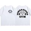 Powerhouse Gym Graphic T-shirt Men Women Summer Oversized Short Sleeve Cotton Tees Harajuku Casual Fitness Vintage Sports Tops