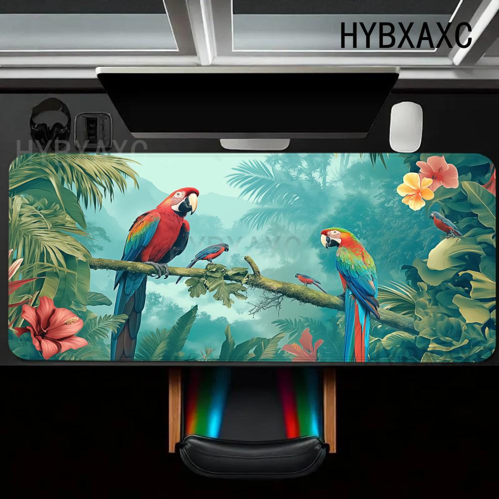 HYBXAXC Tropical Parrot Rainforest Art Mouse Pad NonSlip Rubber Desk Mat for Office Gaming Laptop 800x400x2mm