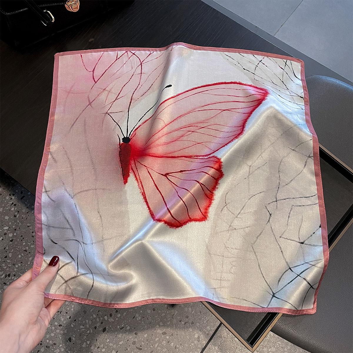 

Brand 100% Silk Scarf Women Neck Foulard Square Hijab Scarves Bandana New Wrap Kerchief Luxury High Quality Headband Shawls Real Silk 53x53cm